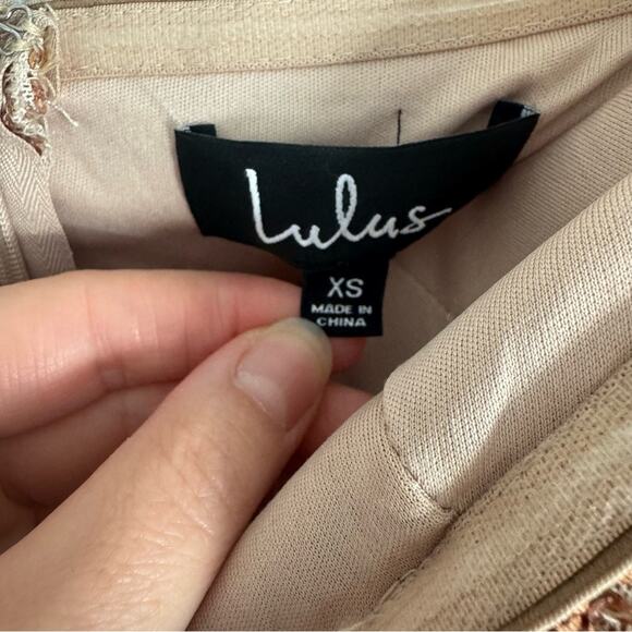 Lulus Lavish Lover Rose Gold Strapless Sequin Maxi Dress Size XS - Picture 6 of 8